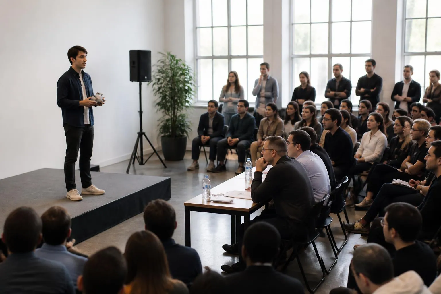 Impact Challenge finalists presenting their impact project to a live audience